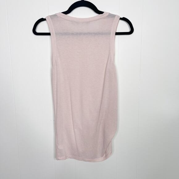 Athleta Threadlight Twist Ruched Tank Top XXS Light Pink Modal Stretch Crew Neck - Picture 2 of 8